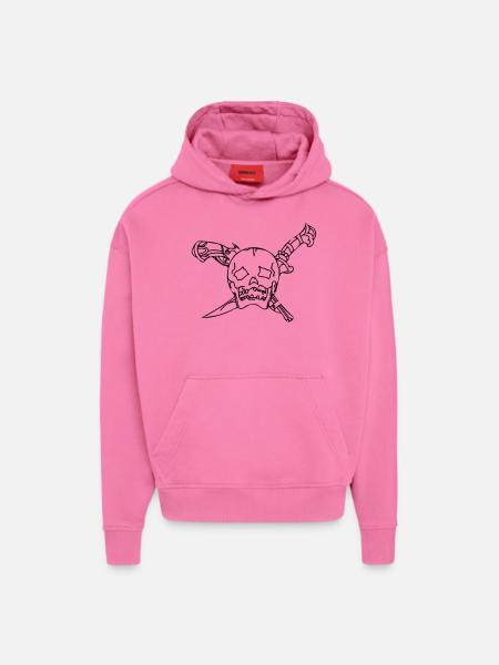 skull - Hoodie- made by SPREAD  - AURA PINK