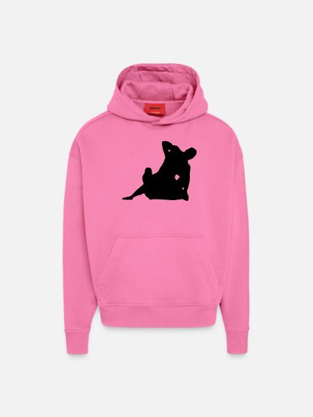 ground and pound - Sweat à capuche bio épais oversize fabriqué en UE - AURA PINK