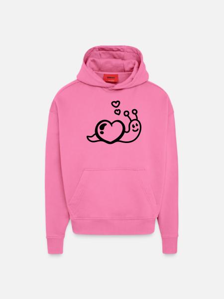Heart worm - Line - Hoodie- made by SPREAD - AURA PINK