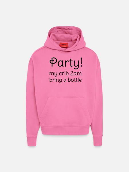 Party - Sweat à capuche bio épais oversize fabriqué en UE - AURA PINK
