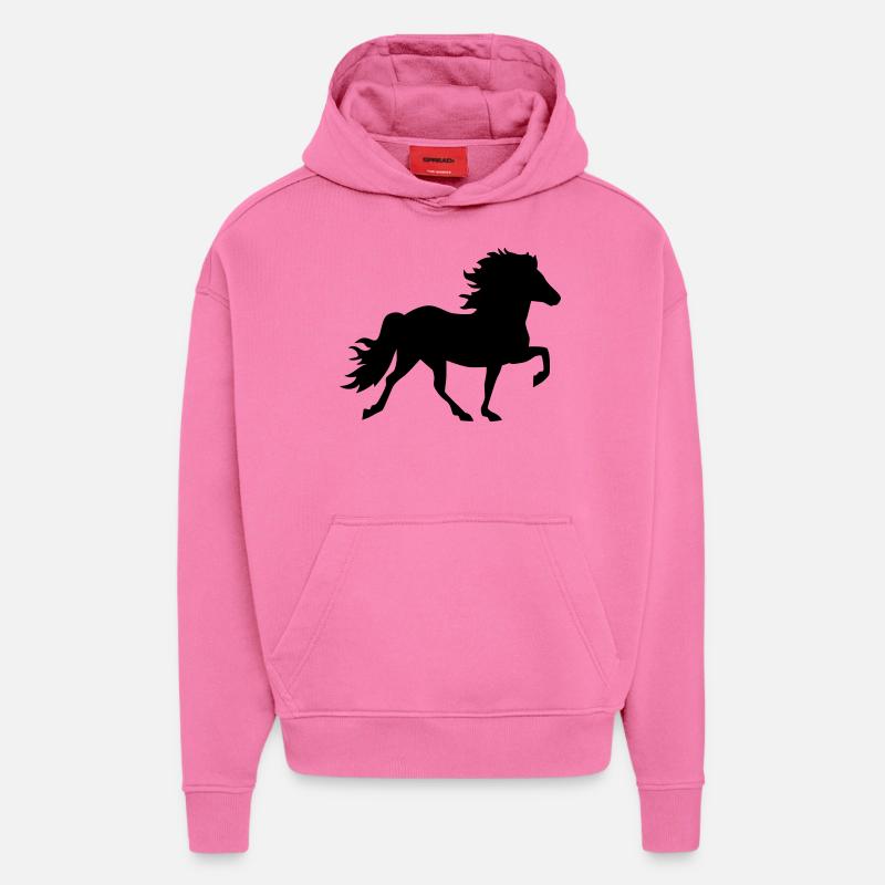 Cheval - Sweat à capuche bio épais oversize fabriqué en UE - AURA PINK