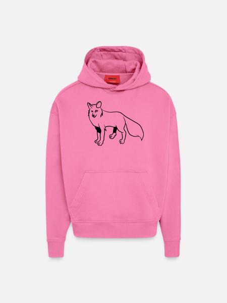 renard - Sweat à capuche bio épais oversize fabriqué en UE - AURA PINK