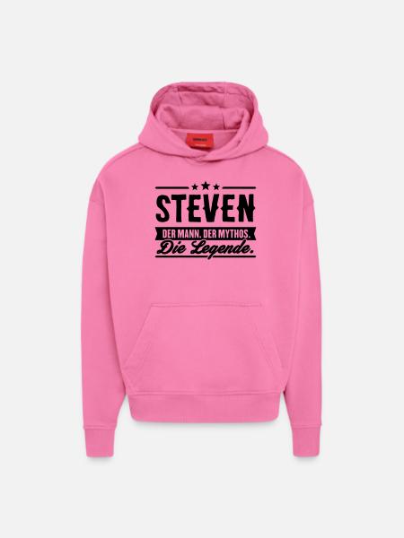 Man Myth Legend Steven - Hoodie- made by SPREAD - AURA PINK