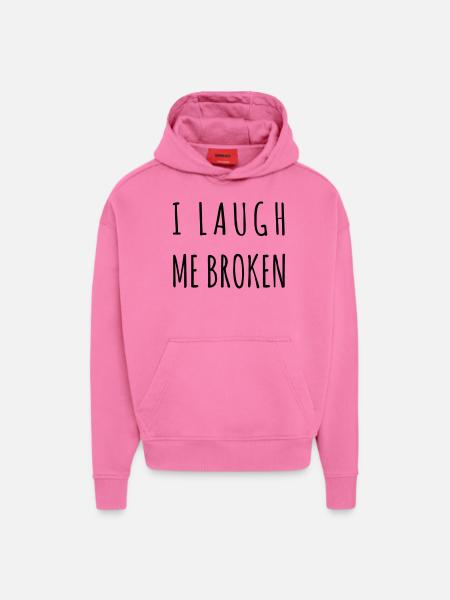 I laugh me broken - Hoodie- made by SPREAD - AURA PINK