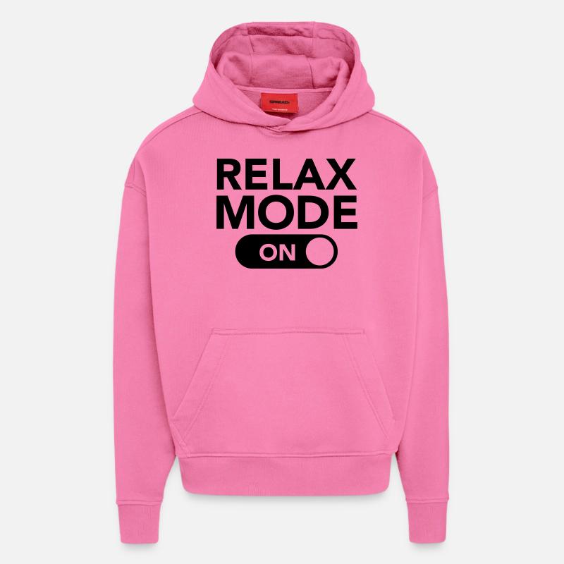 Relax Mode (On) - Sweat à capuche bio épais oversize fabriqué en UE - AURA PINK