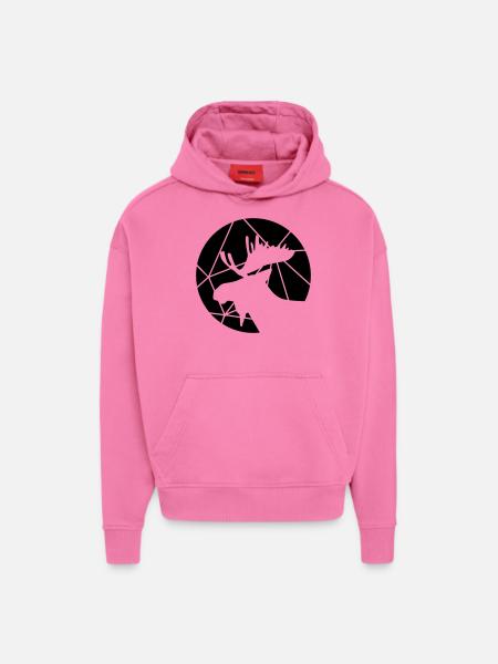 Moose grid pattern - Hoodie- made by SPREAD  - AURA PINK