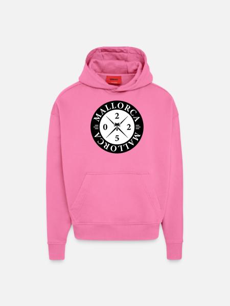 Majorque 2025 - Sweat à capuche bio épais oversize fabriqué en UE - AURA PINK