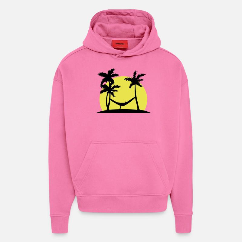 Hammock in Paradise - Sweat à capuche bio épais oversize fabriqué en UE - AURA PINK