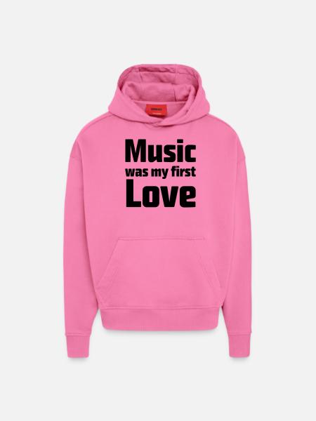 Music was my first love - Hoodie- made by SPREAD - AURA PINK