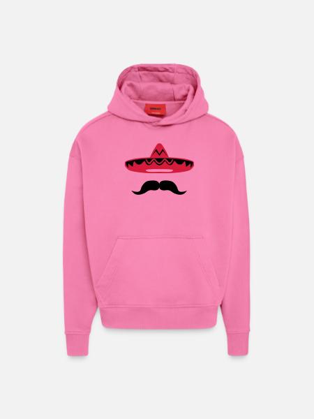 Mexican mustache hat 200 - Hoodie- made by SPREAD  - AURA PINK