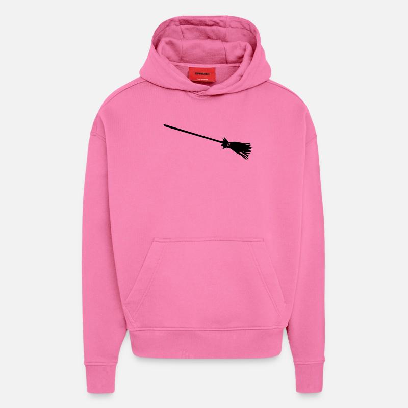 Balai de sorcière - Sweat à capuche bio épais oversize fabriqué en UE - AURA PINK