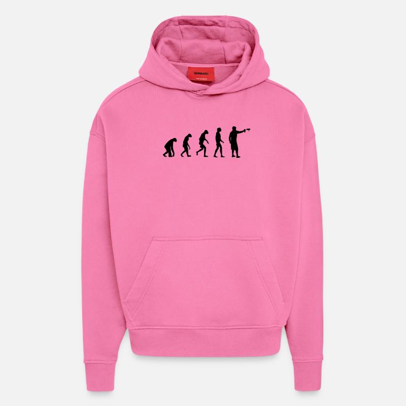 Evolution de Graffiti/ Streetart / Bombing - Sweat à capuche bio épais oversize fabriqué en UE - AURA PINK