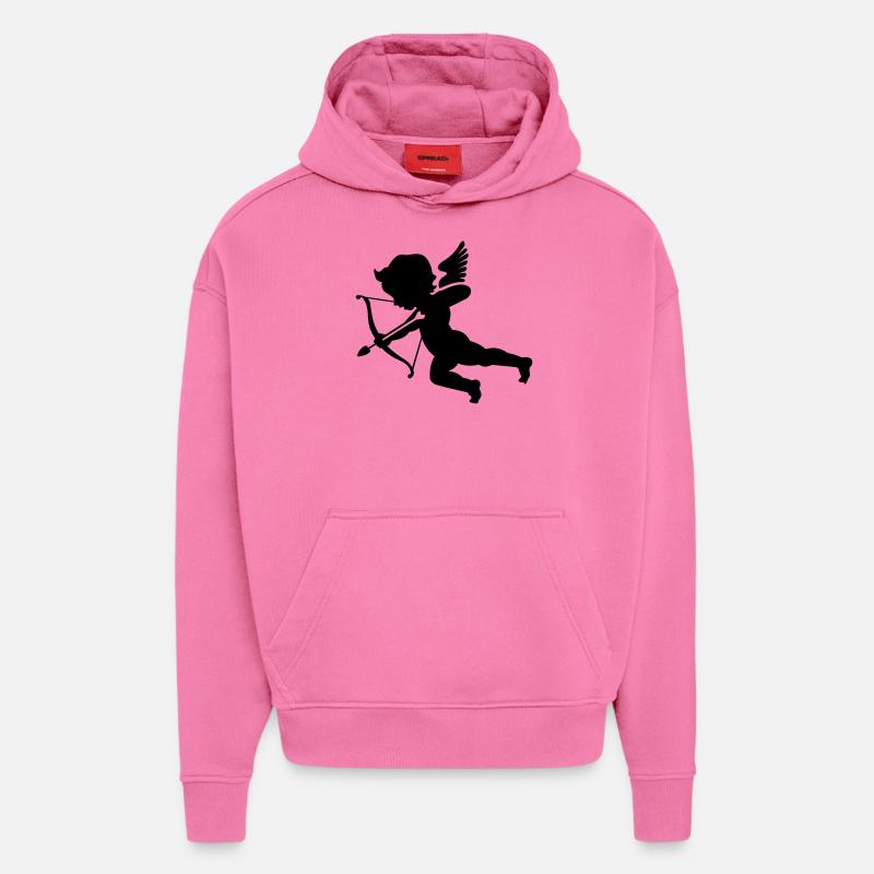 Cupidon 1 - Sweat à capuche bio épais oversize fabriqué en UE - AURA PINK