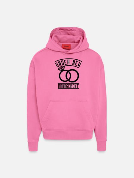 Under new management - Sweat à capuche bio épais oversize fabriqué en UE - AURA PINK