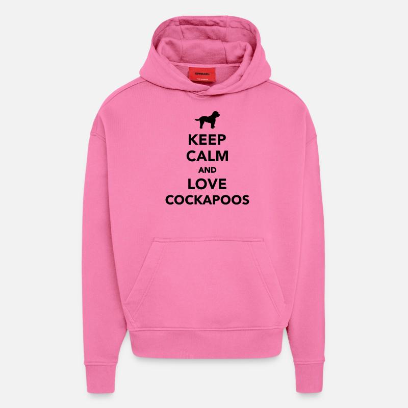 Cockapoo - Sweat à capuche bio épais oversize fabriqué en UE - AURA PINK
