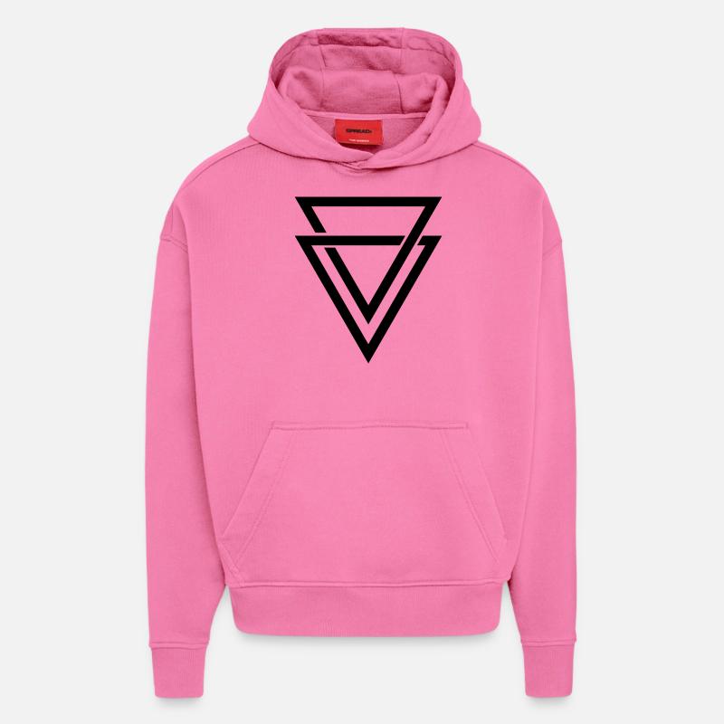 double triangle - Sweat à capuche bio épais oversize fabriqué en UE - AURA PINK