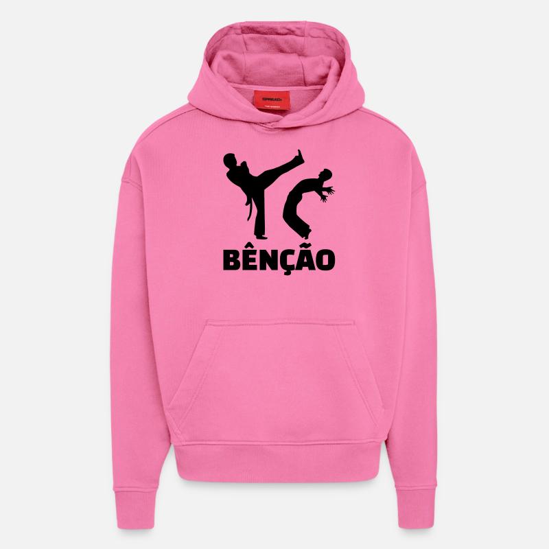 Capoeira - Sweat à capuche bio épais oversize fabriqué en UE - AURA PINK