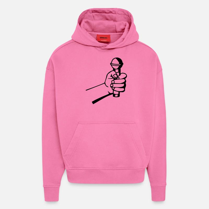Micro Hand - Sweat à capuche bio épais oversize fabriqué en UE - AURA PINK