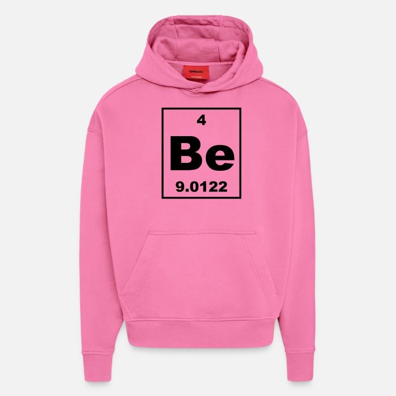 Element 004 - Be (beryllium) - Small - Sweat à capuche bio épais oversize fabriqué en UE - AURA PINK