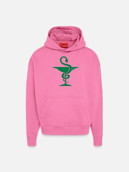 pharmacien coupe serpent pharmacie - Sweat à capuche bio épais oversize fabriqué en UE - AURA PINK