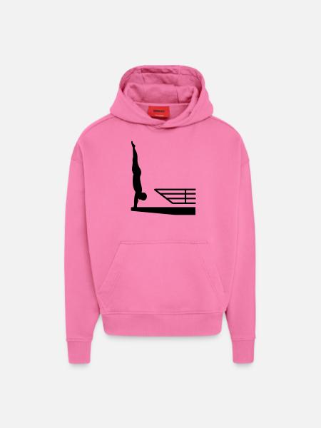Plongeon - Sweat à capuche bio épais oversize fabriqué en UE - AURA PINK