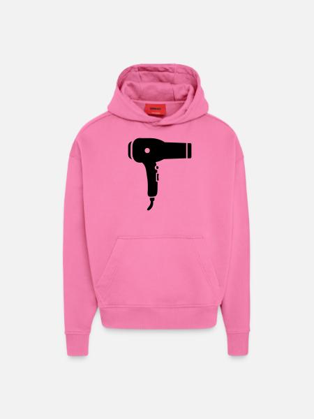 Sèche-cheveux - Sweat à capuche bio épais oversize fabriqué en UE - AURA PINK