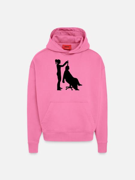 Coiffeur - Sweat à capuche bio épais oversize fabriqué en UE - AURA PINK