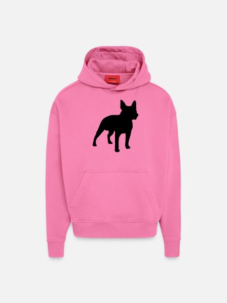 bostonterrier dog silhouette - Hoodie- made by SPREAD - AURA PINK