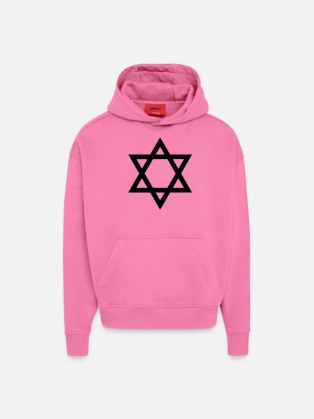 David Star - Sweat à capuche bio épais oversize fabriqué en UE - AURA PINK