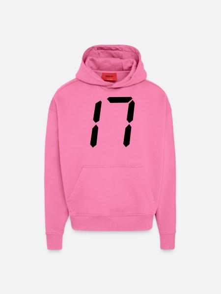 Digital number 17 - Hoodie- made by SPREAD - AURA PINK