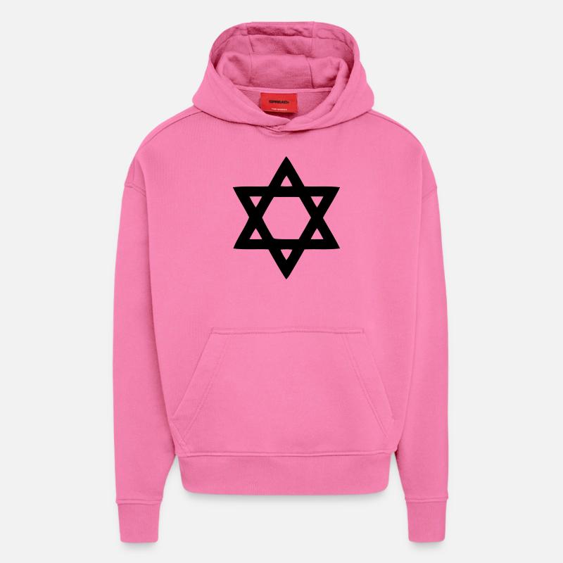 Davidstern - Sweat à capuche bio épais oversize fabriqué en UE - AURA PINK