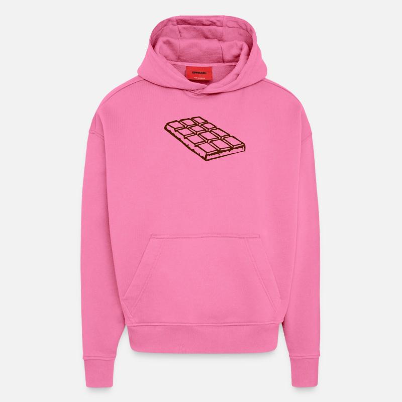 tablette chocolat 2803) - Sweat à capuche bio épais oversize fabriqué en UE - AURA PINK