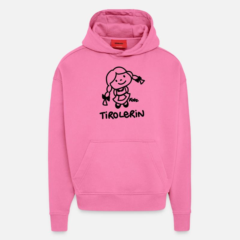 Tyrol (ms) - Sweat à capuche bio épais oversize fabriqué en UE - AURA PINK