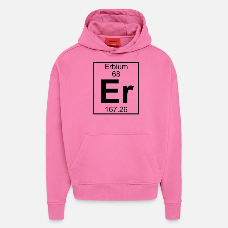 Element 068 - Er (erbium) - Full - Sweat à capuche bio épais oversize fabriqué en UE - AURA PINK