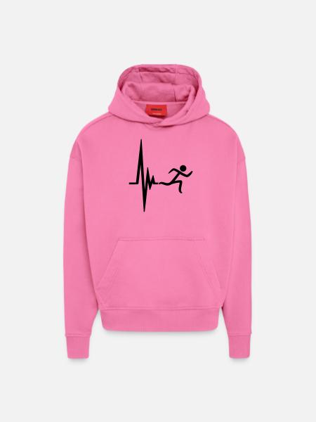 Heartbeat pulse frequency icon race - Hoodie- made by SPREAD - AURA PINK