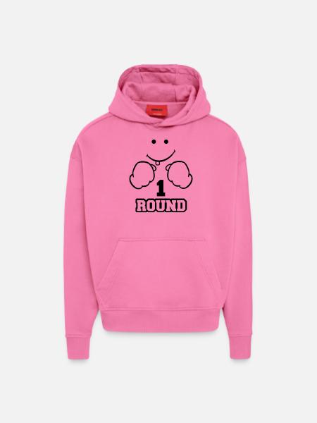 round1 - Sweat à capuche bio épais oversize fabriqué en UE - AURA PINK