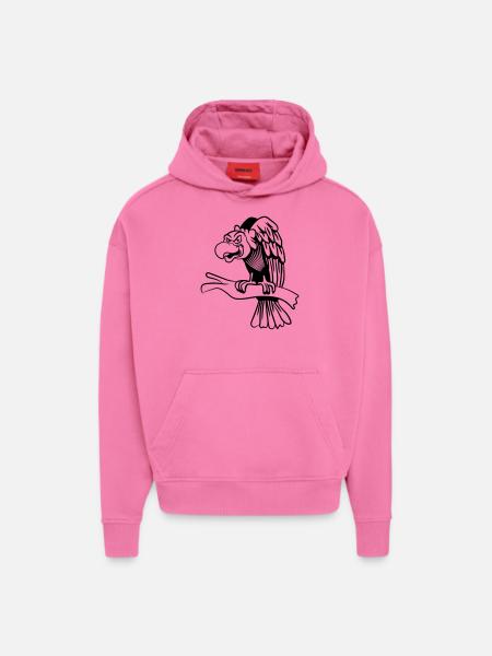 vautour - Sweat à capuche bio épais oversize fabriqué en UE - AURA PINK