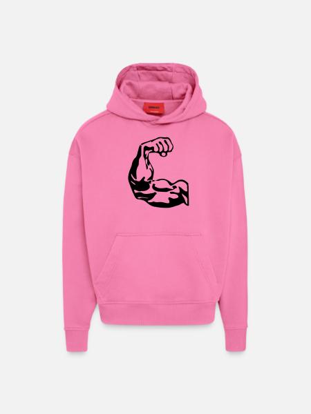 Biceps - Sweat à capuche bio épais oversize fabriqué en UE - AURA PINK