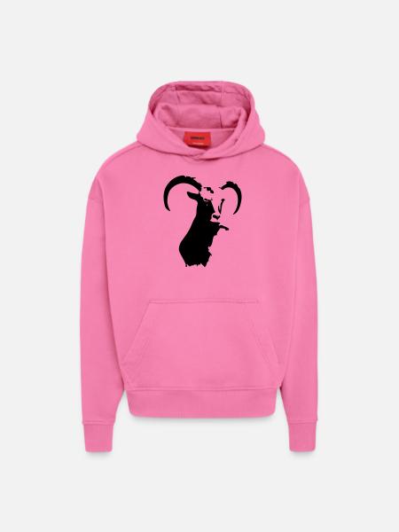 steinbock tier - Hoodie- made by SPREAD  - AURA PINK