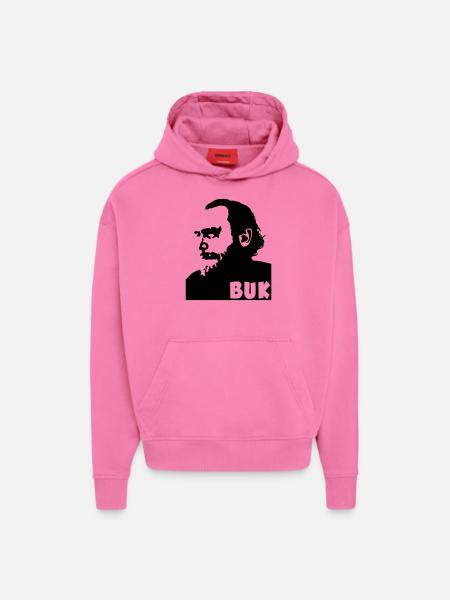 Charles Bukowski - Hoodie- made by SPREAD  - AURA PINK
