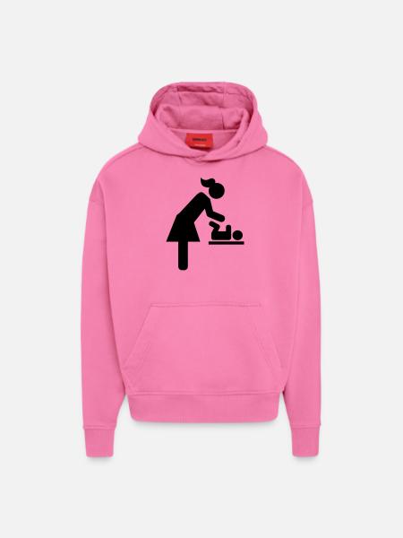 Bébé - Sweat à capuche bio épais oversize fabriqué en UE - AURA PINK