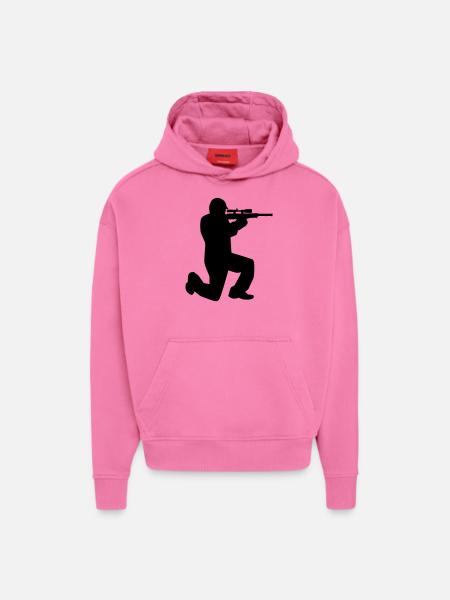 Airsoft - Sweat à capuche bio épais oversize fabriqué en UE - AURA PINK