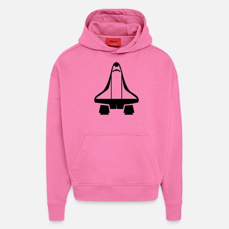 raumfahrt_01 - Sweat à capuche bio épais oversize fabriqué en UE - AURA PINK