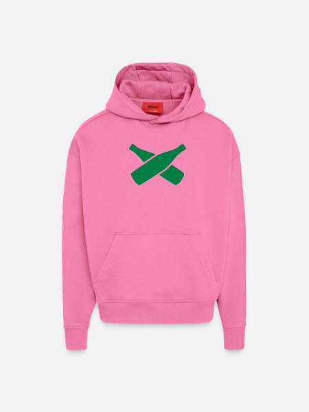 bouteille - Sweat à capuche bio épais oversize fabriqué en UE - AURA PINK