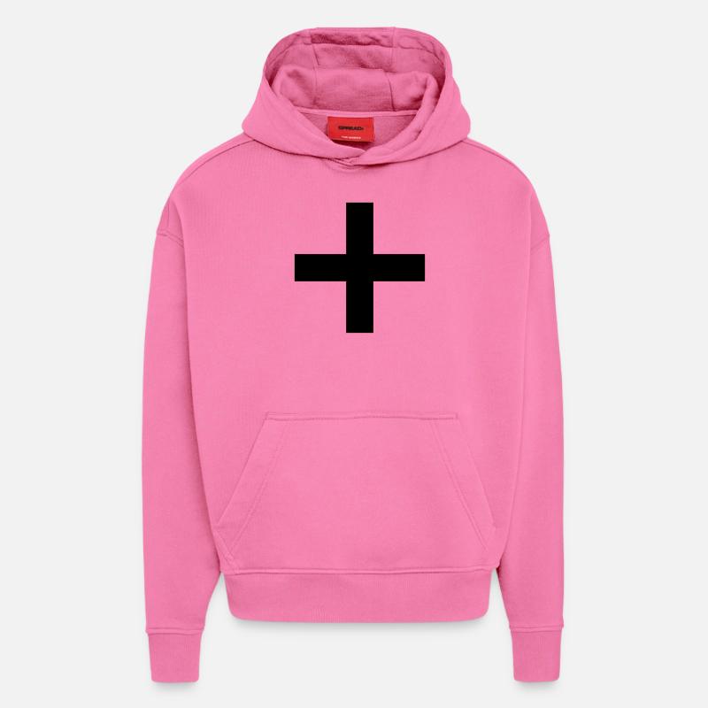 Plus - Sweat à capuche bio épais oversize fabriqué en UE - AURA PINK