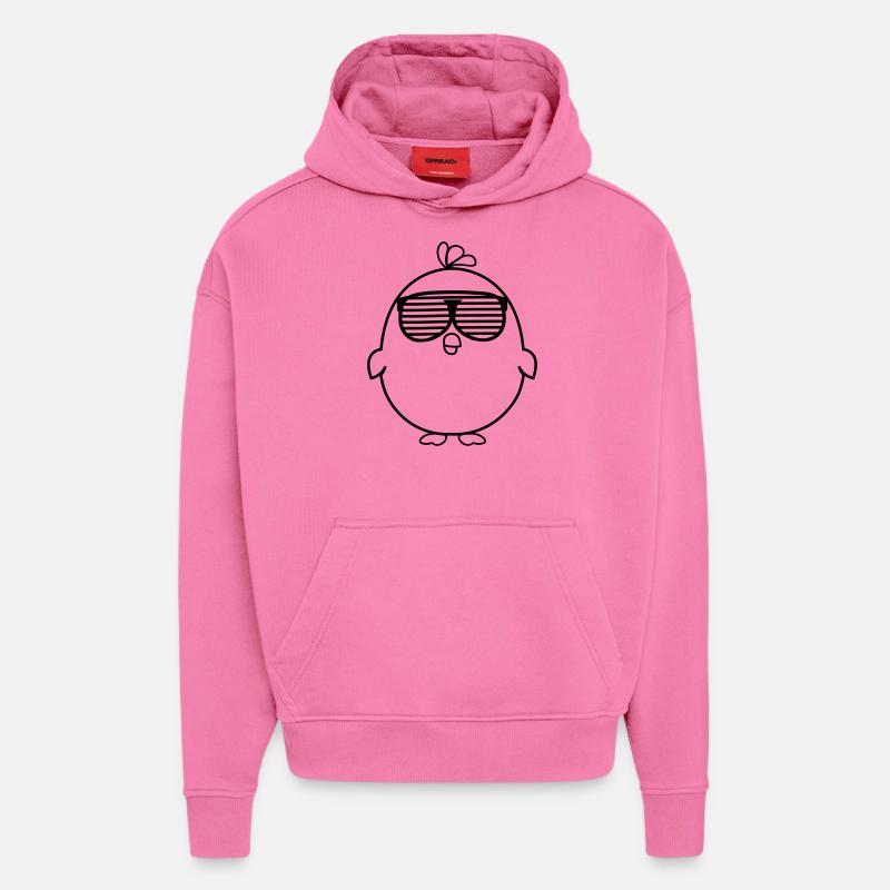 little_bird_cool_01 - Sweat à capuche bio épais oversize fabriqué en UE - AURA PINK