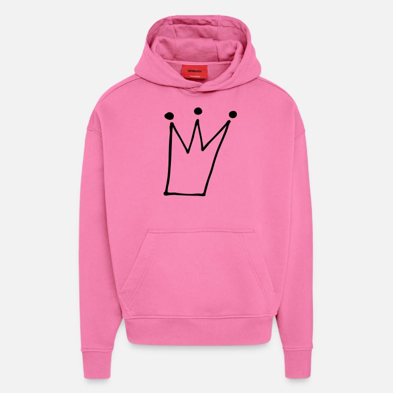 Childs Princess Crown - Sweat à capuche bio épais oversize fabriqué en UE - AURA PINK