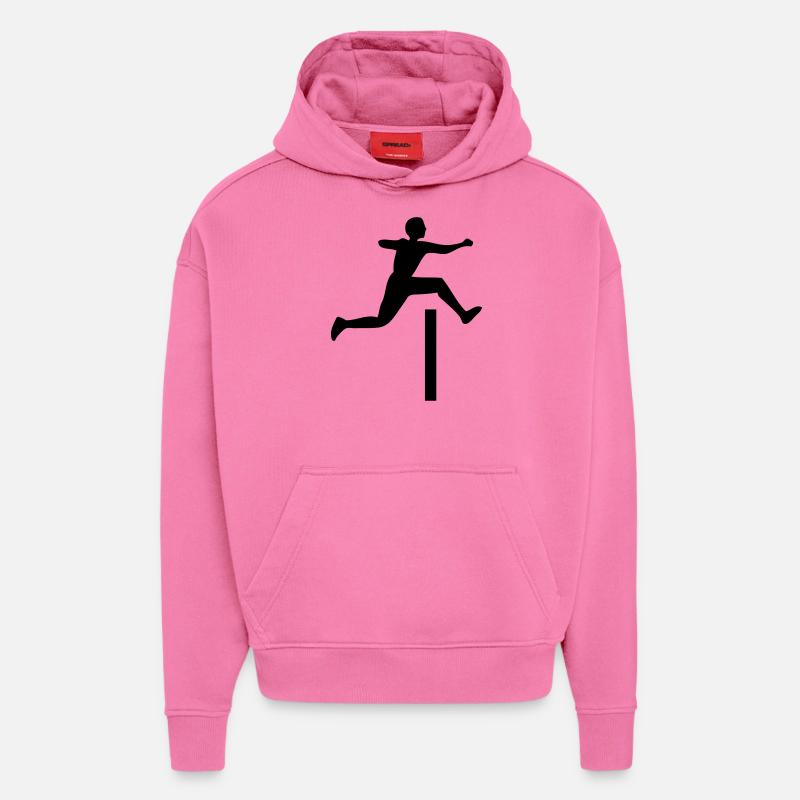 saut Course de haies - Sweat à capuche bio épais oversize fabriqué en UE - AURA PINK