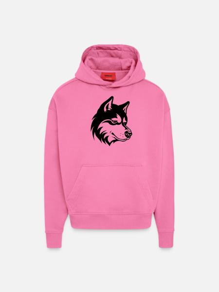 Husky Dog Head - Hoodie- made by SPREAD  - AURA PINK
