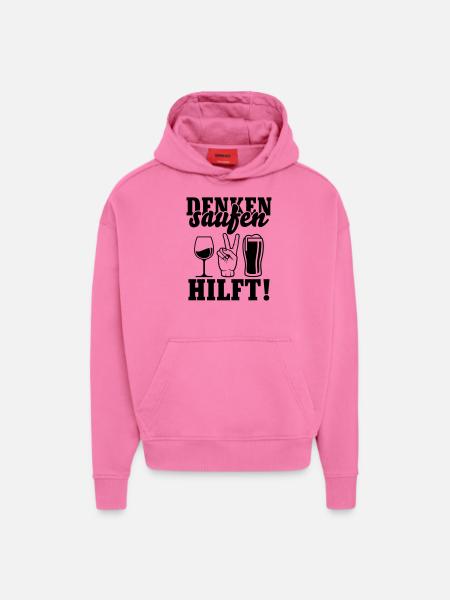 Drinking helps - Hoodie- made by SPREAD - AURA PINK